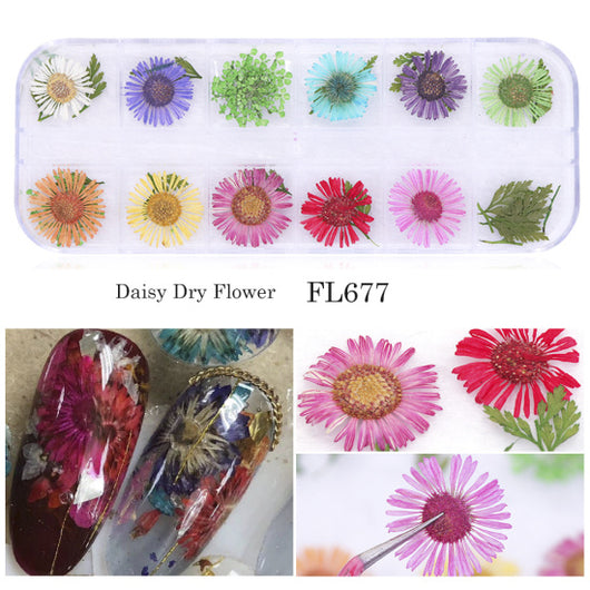3D Dried Flower Theme | Nail Art Decals