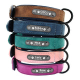 Personalized Leather Dog Collar With Custom Name Tags!