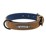 Personalized Leather Dog Collar With Custom Name Tags!